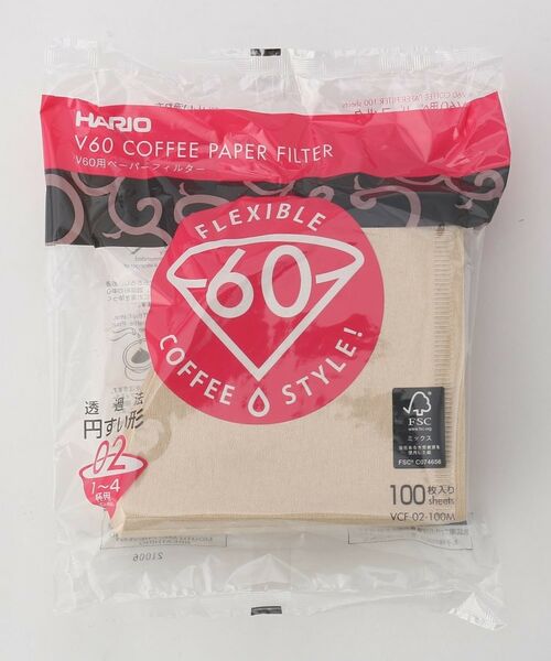 212 KITCHEN STORE / トゥーワントゥーキッチン ストア インテリア・生活雑貨・ホビー・ステーショナリー | V60用ペーパーフィルターミサラシ VCF-02-100M 100枚入り 1～4杯用 ＜HARIO ハリオ＞ | 詳細1