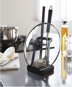 212 KITCHEN STORE / トゥーワントゥーキッチン ストア キッチンツール | お玉&鍋フタスタンド BK 山崎実業 ＜tower タワー＞