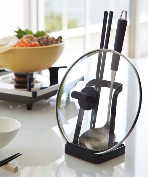 212 KITCHEN STORE / トゥーワントゥーキッチン ストア キッチンツール | お玉&鍋フタスタンド BK 山崎実業 ＜tower タワー＞ | 詳細1