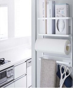 212 KITCHEN STORE / トゥーワントゥーキッチン ストア キッチンツール | マグネット冷蔵庫サイドラック WH 山崎実業 ＜tower タワー＞