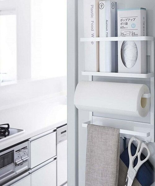 212 KITCHEN STORE/トゥーワントゥーキッチン ストア マグネット冷蔵庫サイドラック WH 山崎実業 <tower タワー> ホワイト(879) 00 212 KITCHEN STORE/トゥーワントゥーキッチン ストア マグネット冷蔵庫サイドラック WH 山崎実業 <tower タワー> ホワイト(879) 00
