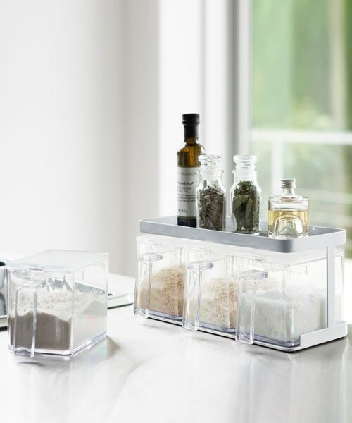 212 KITCHEN STORE / トゥーワントゥーキッチン ストア キッチンツール | 調味料ストッカーラックワイド WH 山崎実業 ＜tower タワー＞ | 詳細1