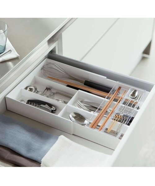212 KITCHEN STORE / トゥーワントゥーキッチン ストア キッチンツール | 伸縮＆スライドカトラリートレー WH 山崎実業 ＜tower タワー＞ | 詳細3