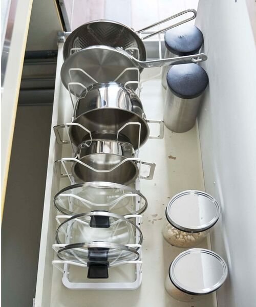 212 KITCHEN STORE / トゥーワントゥーキッチン ストア キッチンツール | シンク下伸縮鍋蓋&フライパンスタンド WH 山崎実業 ＜tower タワー＞ | 詳細10