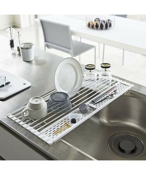 212 KITCHEN STORE / トゥーワントゥーキッチン ストア インテリア・インテリア雑貨 | 折り畳み水切り シリコーントレー付き L WH 山崎実業 ＜tower タワー＞ | 詳細1