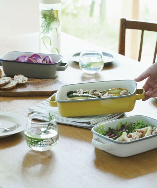 212 KITCHEN STORE / トゥーワントゥーキッチン ストア 食器 | 365methods ホーローオーブンディッシュ浅型 M YE×LGY | 詳細3