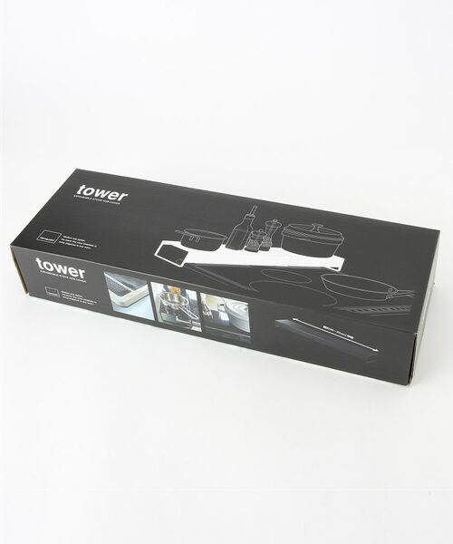 212 KITCHEN STORE / トゥーワントゥーキッチン ストア キッチンツール | 奥行ワイド棚付き伸縮排気口カバー BK 山崎実業 ＜tower タワー＞ | 詳細10