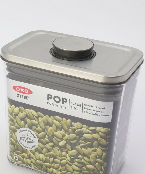 212 KITCHEN STORE / トゥーワントゥーキッチン ストア キッチンツール | ステンレスポップコンテナ レクタングル (ショート) 1.6L ＜OXO オクソー＞ | 詳細2