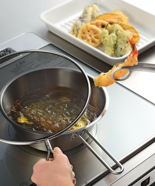 212 KITCHEN STORE / トゥーワントゥーキッチン ストア キッチンツール | メッシュ蓋で油ハネを防ぐオイルパン トング付 ＜leye レイエ＞ | 詳細5