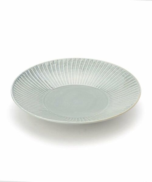 212 KITCHEN STORE / トゥーワントゥーキッチン ストア 食器 | 彫刻紋〈藍墨〉24cm皿 草林彫 | 詳細1