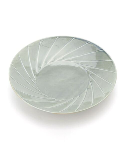 212 KITCHEN STORE / トゥーワントゥーキッチン ストア 食器 | 彫刻紋〈藍墨〉24cm皿 斜彫 | 詳細1