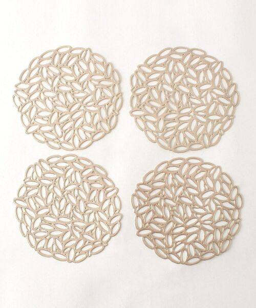 212 KITCHEN STORE / トゥーワントゥーキッチン ストア インテリア・生活雑貨・ホビー・ステーショナリー | リーフコースター4pcs ゴールド | 詳細1