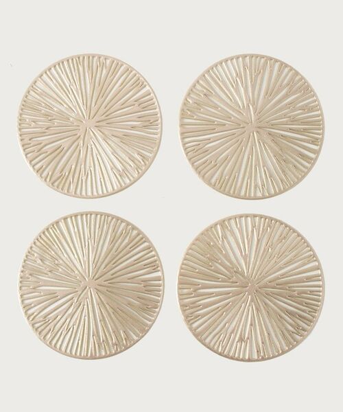 212 KITCHEN STORE / トゥーワントゥーキッチン ストア インテリア・生活雑貨・ホビー・ステーショナリー | サレンダーコースター4pcs ゴールド | 詳細1