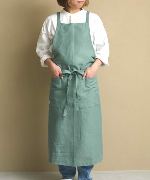 212 KITCHEN STORE / トゥーワントゥーキッチン ストア インテリア・生活雑貨・ホビー・ステーショナリー | クラシック リネンエプロン GR ＜212Kオリジナル＞ | 詳細1