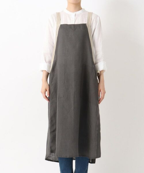 212 KITCHEN STORE / トゥーワントゥーキッチン ストア インテリア・生活雑貨・ホビー・ステーショナリー | リネン サイドリボンエプロン GY ＜212Kオリジナル＞ | 詳細1