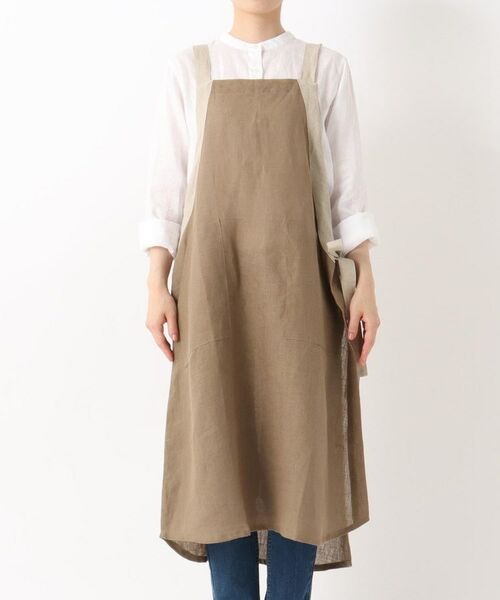 212 KITCHEN STORE / トゥーワントゥーキッチン ストア インテリア・生活雑貨・ホビー・ステーショナリー | リネン サイドリボンエプロン BR ＜212Kオリジナル＞ | 詳細1