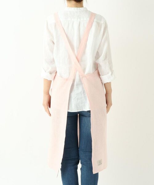 212 KITCHEN STORE / トゥーワントゥーキッチン ストア インテリア・生活雑貨・ホビー・ステーショナリー | リネンギャザーワンピースエプロン チェリーピンク ＜LINEN&BASIC リネンアンドベーシック＞ | 詳細3