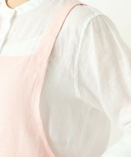 212 KITCHEN STORE / トゥーワントゥーキッチン ストア インテリア・生活雑貨・ホビー・ステーショナリー | リネンギャザーワンピースエプロン チェリーピンク ＜LINEN&BASIC リネンアンドベーシック＞ | 詳細5