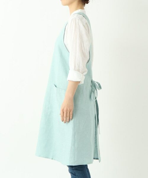 212 KITCHEN STORE / トゥーワントゥーキッチン ストア インテリア・生活雑貨・ホビー・ステーショナリー | スルーワンピースエプロン ミント ＜LINEN&BASIC リネンアンドベーシック＞ | 詳細2