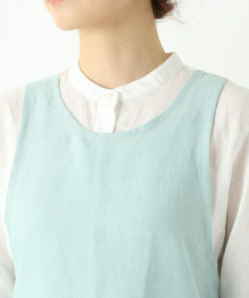 212 KITCHEN STORE / トゥーワントゥーキッチン ストア インテリア・生活雑貨・ホビー・ステーショナリー | スルーワンピースエプロン ミント ＜LINEN&BASIC リネンアンドベーシック＞ | 詳細4