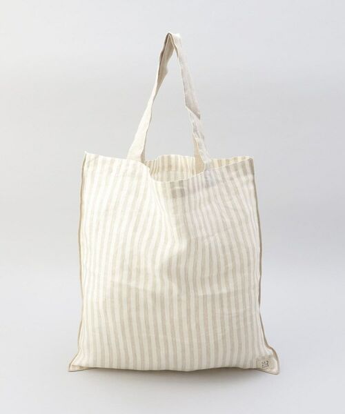 212 KITCHEN STORE / トゥーワントゥーキッチン ストア バッグ | リネンストライプ エコバッグL IV×BE ＜212Kオリジナル ＞ | 詳細1