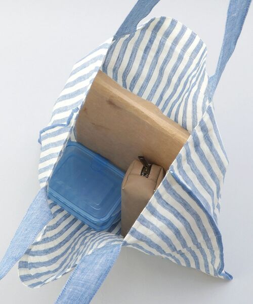 212 KITCHEN STORE / トゥーワントゥーキッチン ストア バッグ | リネンストライプ エコバッグL WH×BL ＜212Kオリジナル ＞ | 詳細6
