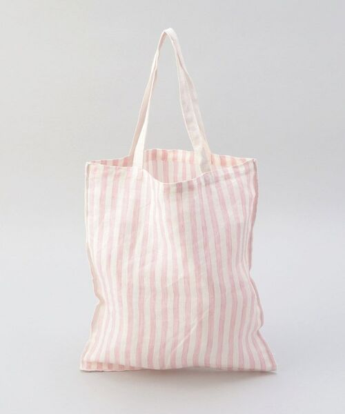 212 KITCHEN STORE / トゥーワントゥーキッチン ストア バッグ | リネンストライプ エコバッグS WH×PK ＜212Kオリジナル ＞ | 詳細3