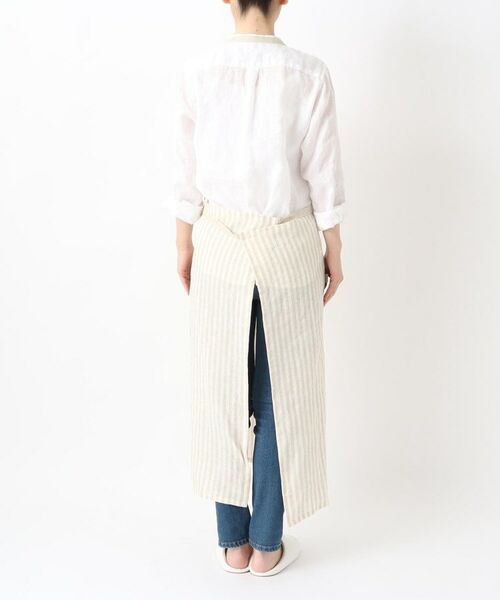 212 KITCHEN STORE / トゥーワントゥーキッチン ストア インテリア・生活雑貨・ホビー・ステーショナリー | リネンストライプ フルエプロン ホルターネック IV×BE ＜212Kオリジナル ＞ | 詳細3