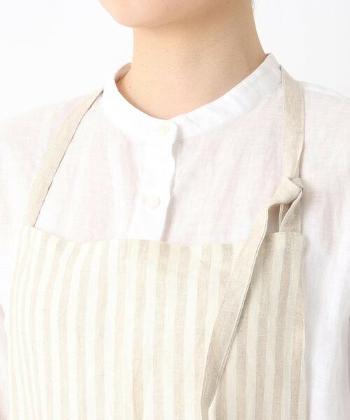 212 KITCHEN STORE / トゥーワントゥーキッチン ストア インテリア・生活雑貨・ホビー・ステーショナリー | リネンストライプ フルエプロン ホルターネック IV×BE ＜212Kオリジナル ＞ | 詳細4
