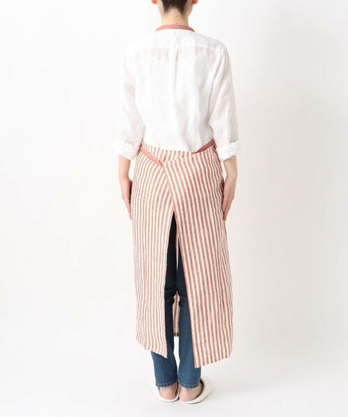 212 KITCHEN STORE / トゥーワントゥーキッチン ストア インテリア・生活雑貨・ホビー・ステーショナリー | リネンストライプ フルエプロン ホルターネック WH×RE ＜212Kオリジナル ＞ | 詳細3