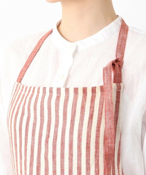212 KITCHEN STORE / トゥーワントゥーキッチン ストア インテリア・生活雑貨・ホビー・ステーショナリー | リネンストライプ フルエプロン ホルターネック WH×RE ＜212Kオリジナル ＞ | 詳細4