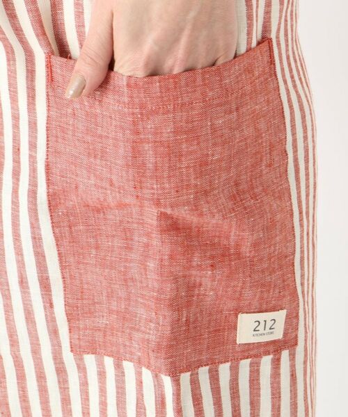212 KITCHEN STORE / トゥーワントゥーキッチン ストア インテリア・生活雑貨・ホビー・ステーショナリー | リネンストライプ フルエプロン ホルターネック WH×RE ＜212Kオリジナル ＞ | 詳細6