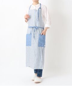 212 KITCHEN STORE / トゥーワントゥーキッチン ストア インテリア・生活雑貨・ホビー・ステーショナリー | リネンストライプ フルエプロン ホルターネック WH×BL ＜212Kオリジナル ＞