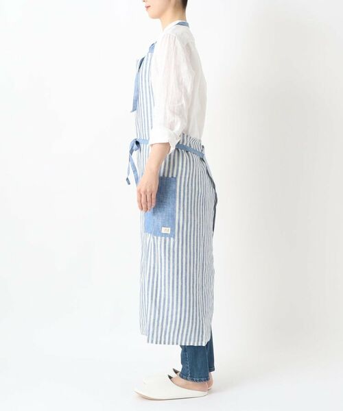 212 KITCHEN STORE / トゥーワントゥーキッチン ストア インテリア・生活雑貨・ホビー・ステーショナリー | リネンストライプ フルエプロン ホルターネック WH×BL ＜212Kオリジナル ＞ | 詳細2
