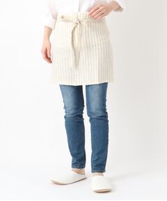 212 KITCHEN STORE / トゥーワントゥーキッチン ストア インテリア・生活雑貨・ホビー・ステーショナリー | リネンストライプ カフェエプロン IV×BE ＜212Kオリジナル ＞