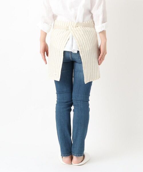 212 KITCHEN STORE / トゥーワントゥーキッチン ストア インテリア・生活雑貨・ホビー・ステーショナリー | リネンストライプ カフェエプロン IV×BE ＜212Kオリジナル ＞ | 詳細3