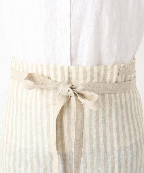 212 KITCHEN STORE / トゥーワントゥーキッチン ストア インテリア・生活雑貨・ホビー・ステーショナリー | リネンストライプ カフェエプロン IV×BE ＜212Kオリジナル ＞ | 詳細4