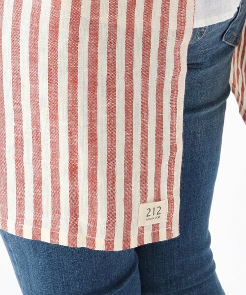 212 KITCHEN STORE / トゥーワントゥーキッチン ストア インテリア・生活雑貨・ホビー・ステーショナリー | リネンストライプ カフェエプロン WH×RE ＜212Kオリジナル ＞ | 詳細5
