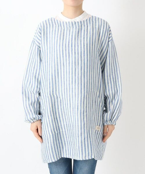 212 KITCHEN STORE / トゥーワントゥーキッチン ストア インテリア・生活雑貨・ホビー・ステーショナリー | リネンストライプ スモック WH×B ＜212Kオリジナル ＞ | 詳細1