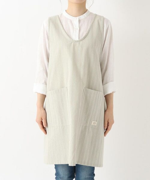 212 KITCHEN STORE / トゥーワントゥーキッチン ストア インテリア・生活雑貨・ホビー・ステーショナリー | シャンブレーストライプ フルエプロン GY ＜212Kオリジナル ＞ | 詳細1