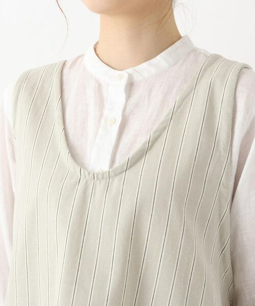 212 KITCHEN STORE / トゥーワントゥーキッチン ストア インテリア・生活雑貨・ホビー・ステーショナリー | シャンブレーストライプ フルエプロン GY ＜212Kオリジナル ＞ | 詳細4