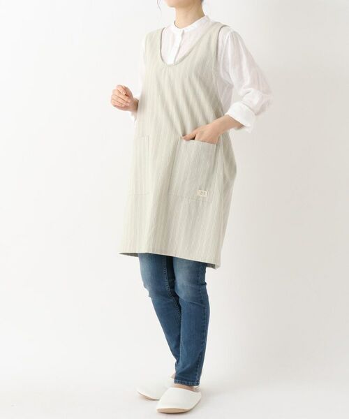 212 KITCHEN STORE / トゥーワントゥーキッチン ストア インテリア・生活雑貨・ホビー・ステーショナリー | シャンブレーストライプ フルエプロン GY ＜212Kオリジナル ＞ | 詳細9