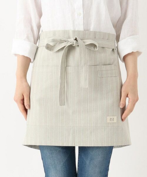 212 KITCHEN STORE / トゥーワントゥーキッチン ストア インテリア・生活雑貨・ホビー・ステーショナリー | シャンブレーストライプ カフェエプロン GY ＜212Kオリジナル ＞ | 詳細1