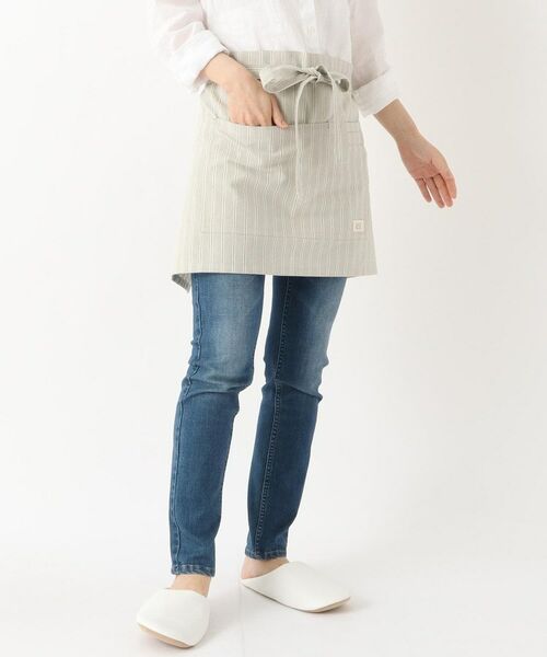212 KITCHEN STORE / トゥーワントゥーキッチン ストア インテリア・生活雑貨・ホビー・ステーショナリー | シャンブレーストライプ カフェエプロン GY ＜212Kオリジナル ＞ | 詳細8