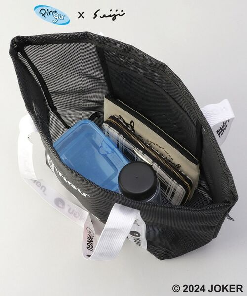 212 KITCHEN STORE / トゥーワントゥーキッチン ストア バッグ | ロゴテープメッシュトートバッグ BK ＜PINGU ピングー＞ | 詳細6