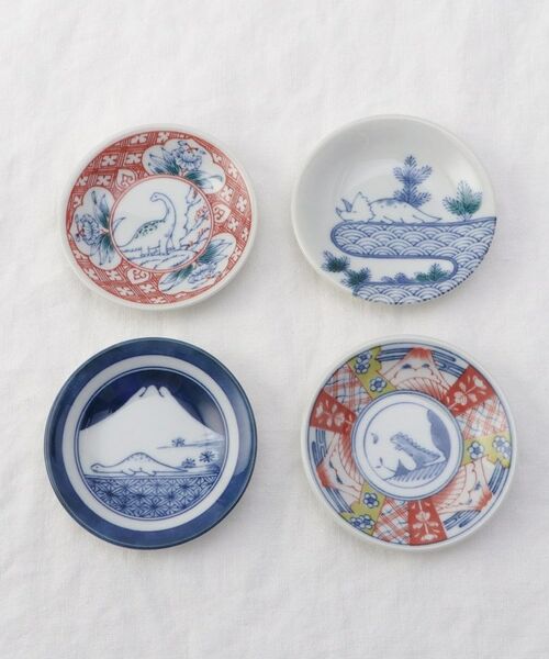 212 KITCHEN STORE / トゥーワントゥーキッチン ストア 食器 | しあわせ図鑑(まめ皿4枚セット） ＜江戸っ子恐竜 ＞ | 詳細1