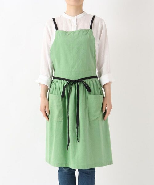 212 KITCHEN STORE / トゥーワントゥーキッチン ストア インテリア・生活雑貨・ホビー・ステーショナリー | AP綿麻ギャザーエプロン　ミディGR | 詳細1