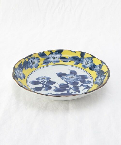 212 KITCHEN STORE / トゥーワントゥーキッチン ストア 食器 | 黄彩(椿) 7.0寸 深皿 | 詳細1