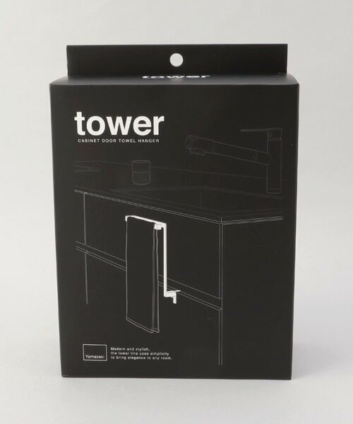 212 KITCHEN STORE / トゥーワントゥーキッチン ストア キッチンツール | キッチンシンク下収納扉タオルハンガー BK 山崎実業 ＜tower タワー＞ | 詳細5