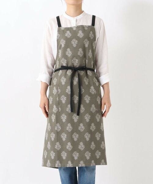 212 KITCHEN STORE / トゥーワントゥーキッチン ストア インテリア・生活雑貨・ホビー・ステーショナリー | フラワージャガードエプロン GY | 詳細1